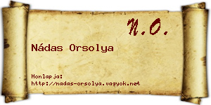 Nádas Orsolya névjegykártya